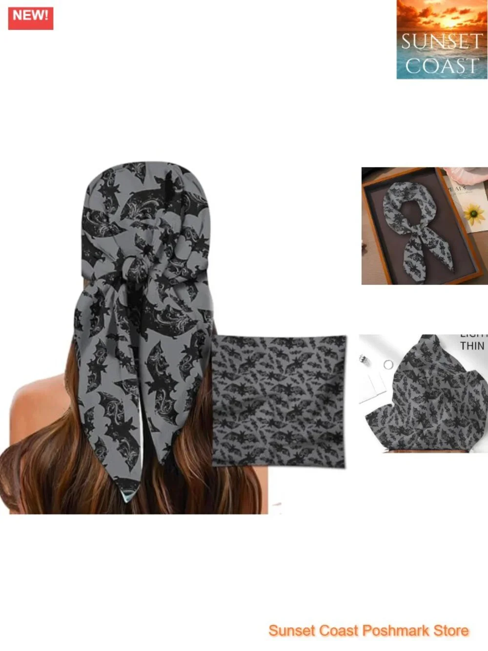 Satin Feel Square Scarf for Women 27.5